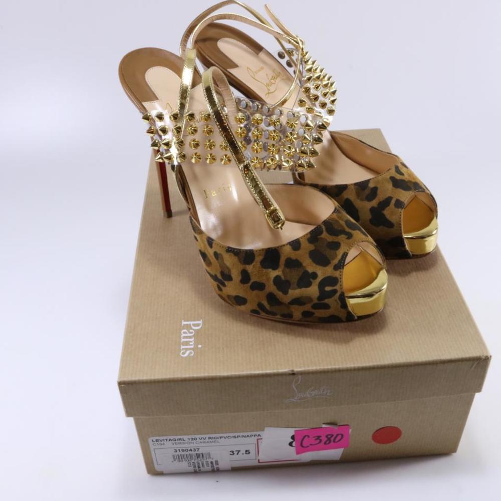 120mm Levitagirl Leopard Print spike PVC Suede Platform Sandals C380 - Picture 3 of 11